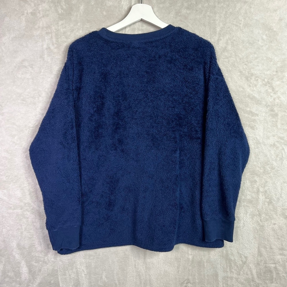 Uniqlo Peanuts Snoopy Happiness Is Having XL Fleece‎ Pullover Navy Blue Crewneck - Picture 2 of 8